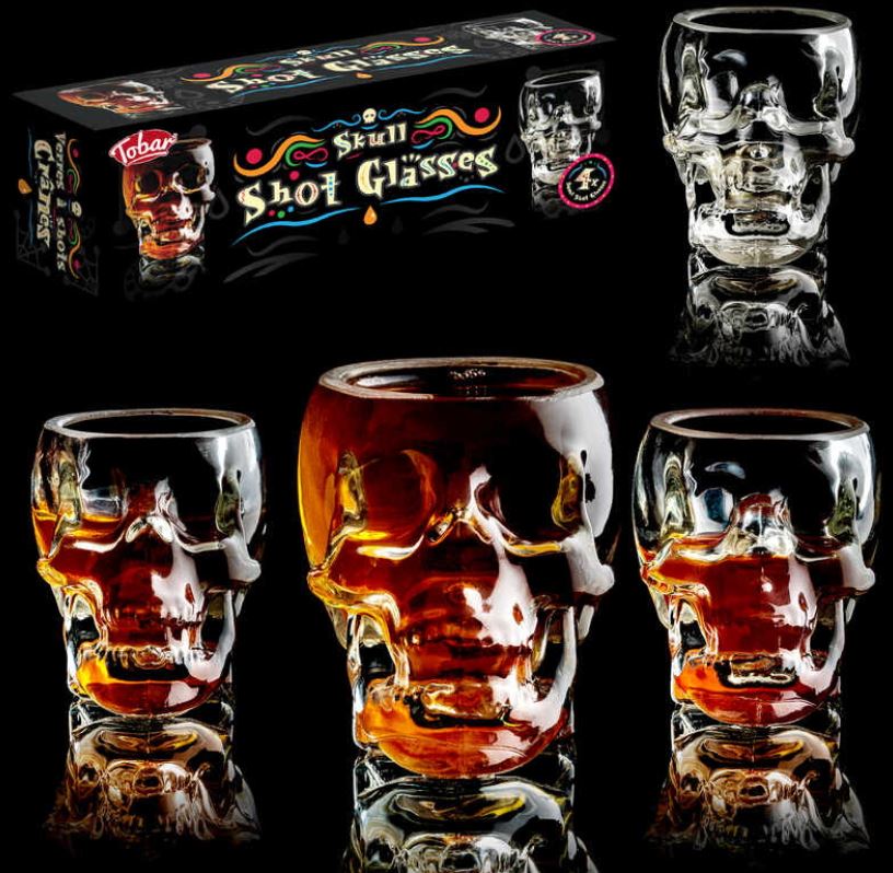 Skull Shot Gläser Set 4 x 50 ml by Tobar drink shop ch