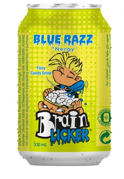 Brain Licker Fizzy BLUE RAZZ Raspberry 330 ml Spanien