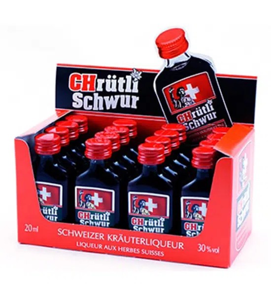 CHrütli Schwur Schweizer Kräuterliqueur SHOT Box 16 x 2 cl / 30 % Schweiz