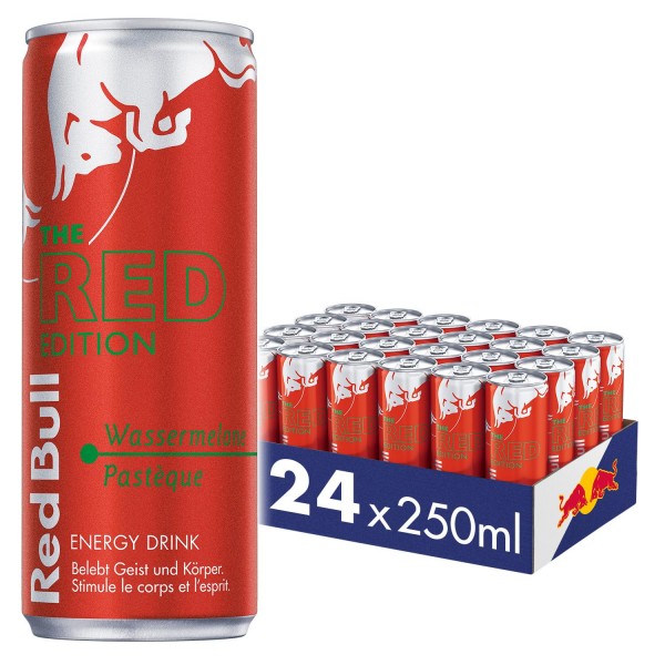 Red Bull Energy Drink RED Edition WASSERMELONE Drink Kiste 24 x 250 ml Schweiz