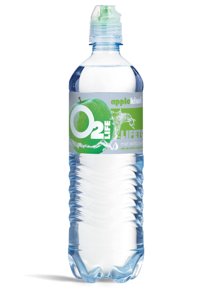 O2LIFE APPLE & KIWI mineral water with oxygen crate 24 x 740 ml Holland