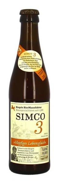 Riegele SIMCO 3 IPA - Brauspezialität: Hopfiges Lebensglück Kiste 24 x 330 ml / 5 % Deutschland