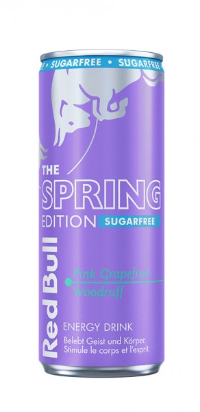 Red Bull Spring Edition SUGARFREE PINK GRAPEFRUIT - WOODRUFF Energy Drink Kiste 24 x 250 ml Schweiz