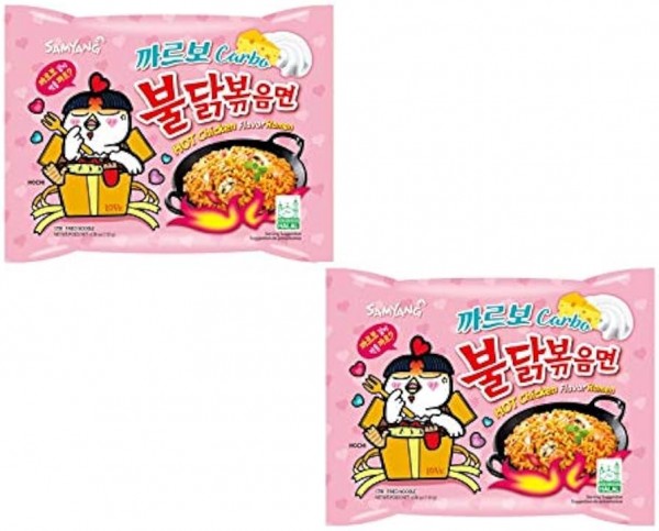 Samyang BULDAK Ramen Noodles Hot Chicken CARBONARA Box 10 x 130 Gramm Korea