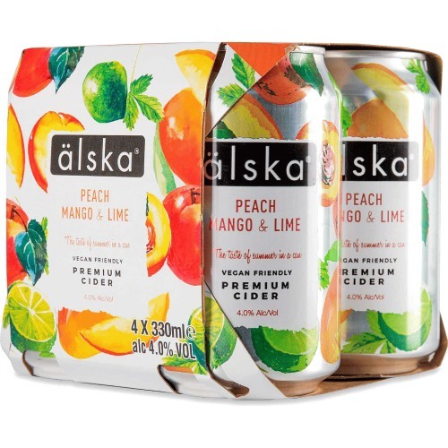 Älska Peach Mango & Lime Cider Kiste 24 x 330 ml / 4 % Schweden