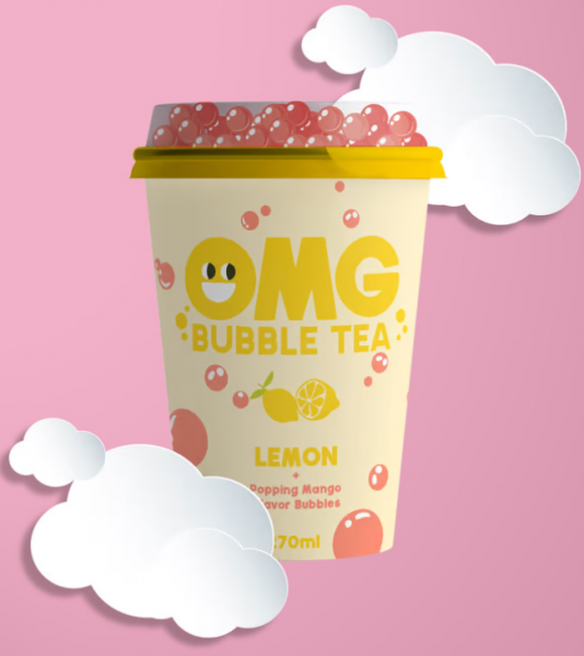 OMG BUBBLE TEA LEMON Popping Mango Flavor Bubbles Kiste 10 x 270 ml Litauen