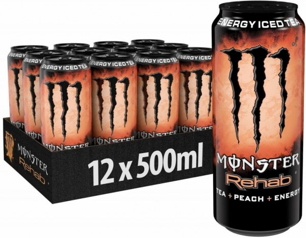 MONSTER Energy Rehab PEACH Kiste 12 x 500 ml UK