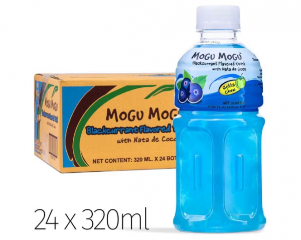 MOGU MOGU BLACKCURRANT Flavoured Drink With Nata De Coco Kiste 24 x 320 ml Thailand