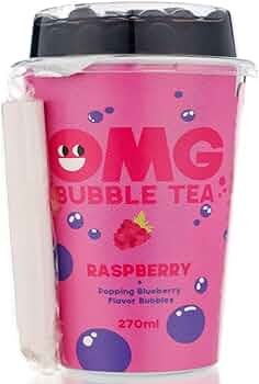 OMG BUBBLE TEA RASPBERRY Popping Blueberry Flavor Bubbles 270 ml Litauen