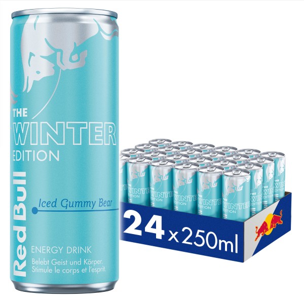 Red Bull Winter Edition 24 ICED GUMMY BEAR Energy Drink Kiste 24 x 250 ml Schweiz