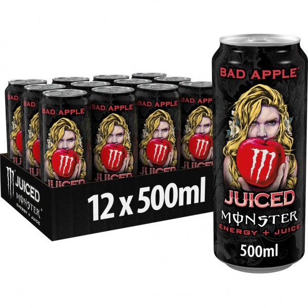 MONSTER Energy JUICED BAD APPLE Kiste 12 x 500 ml UK