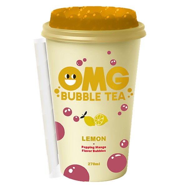 OMG BUBBLE TEA LEMON Popping Mango Flavor Bubbles 270 ml Lithuania