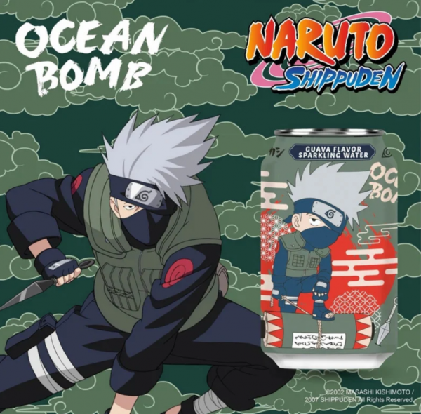 Ocean Bomb NARUTO Shippuden GUAVA Flavour Sparkling Water Kiste 24 x 330 ml Taiwan