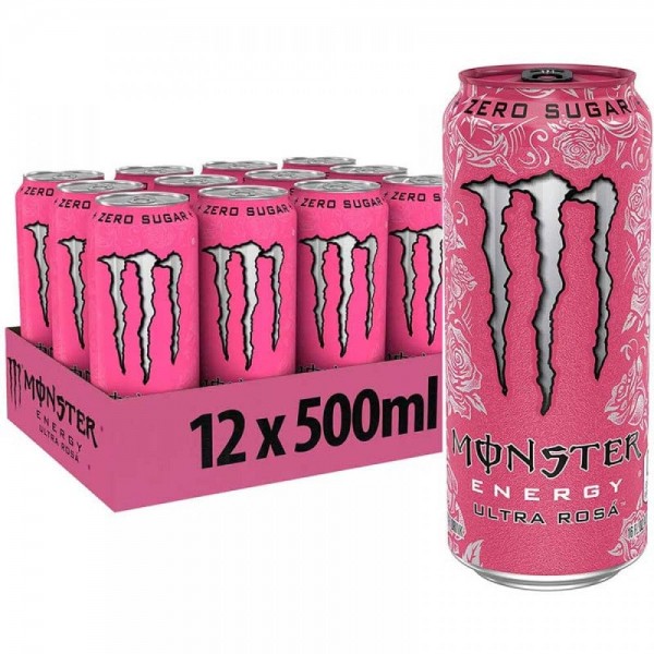 MONSTER Energy Drink ULTRA ROSA Zero Kiste 12 x 500 ml UK