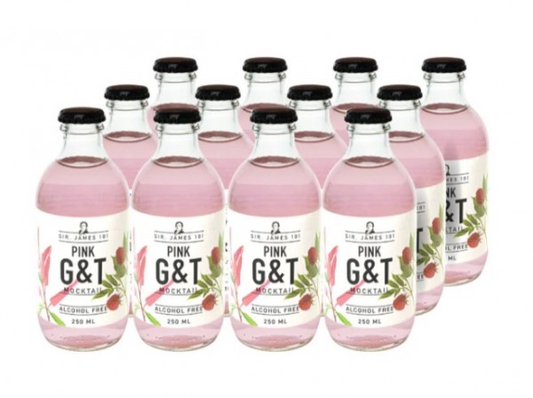 SIR. JAMES 101 PINK GIN & TONIC Mocktail Alcohol Free Kiste 12 x 250 ml Holland