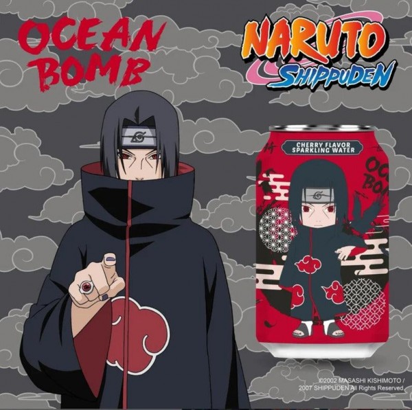 Ocean Bomb NARUTO Shippuden CHERRY Flavour Sparkling Water Kiste 24 x 330 ml Taiwan