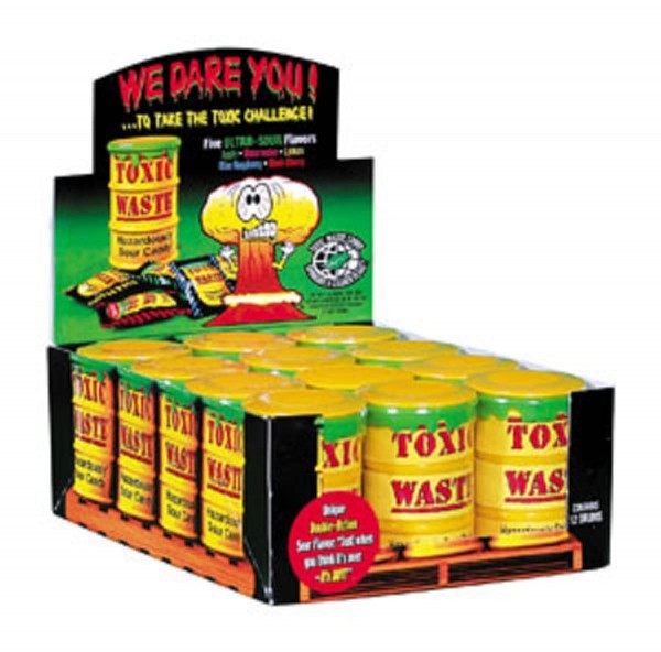 TOXIC WASTE Hazardously SOUR Candy Box 12 x 42 Gramm