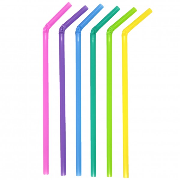 PAPSTAR straws - drinking straws - tubes FLEXIBLE PP assorted box 8 x 500 pieces a 25 cm / 8 mm