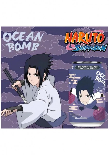 Ocean Bomb NARUTO Shippuden GRAPEFRUIT Flavour Sparkling Water Kiste 24 x 330 ml Taiwan