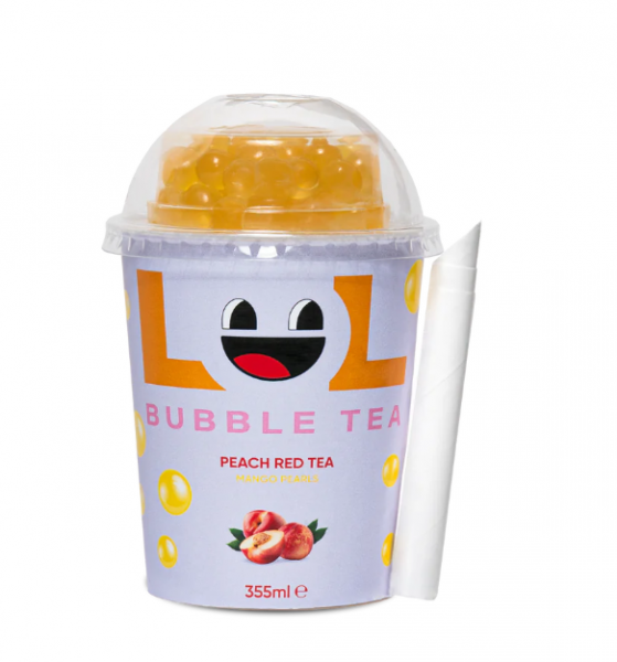 LOL Bubble Tea RED PEACH Kiste 10 x 355 ml USA