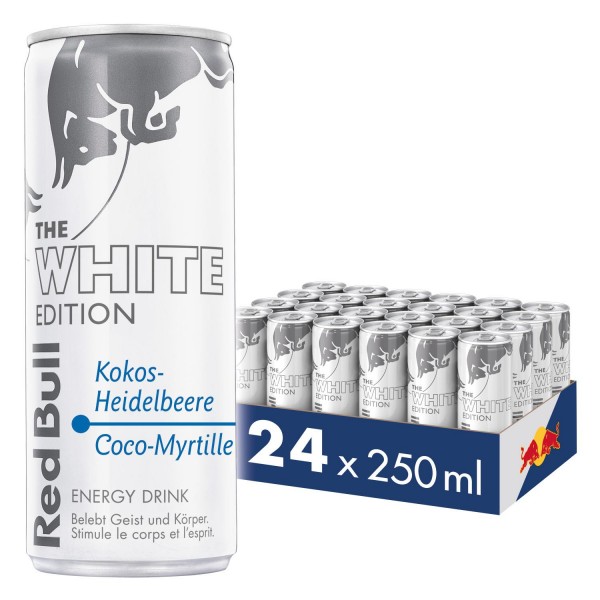 Red Bull WHITE Edition KOKOS - HEIDELBEERE Energy Drink Kiste 24 x 250 ml Schweiz