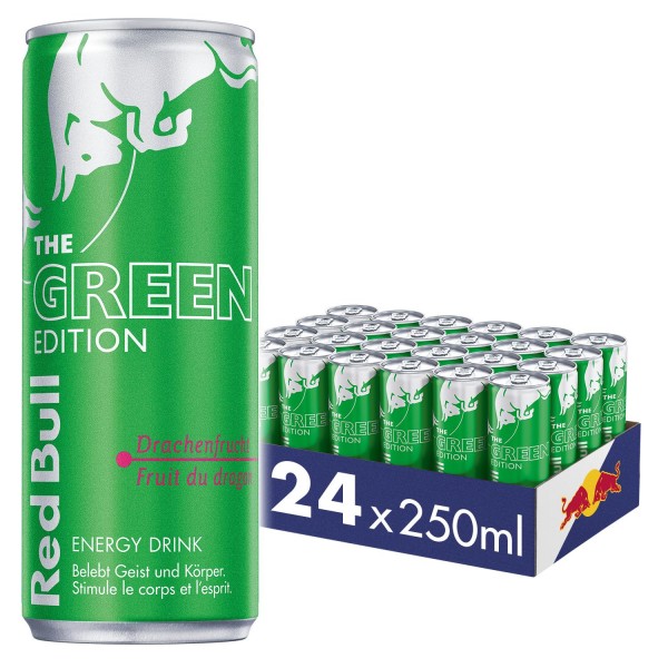 Red Bull Energy Drink GREEN Edition DRACHENFRUCHT Kiste 24 x 250 ml Schweiz